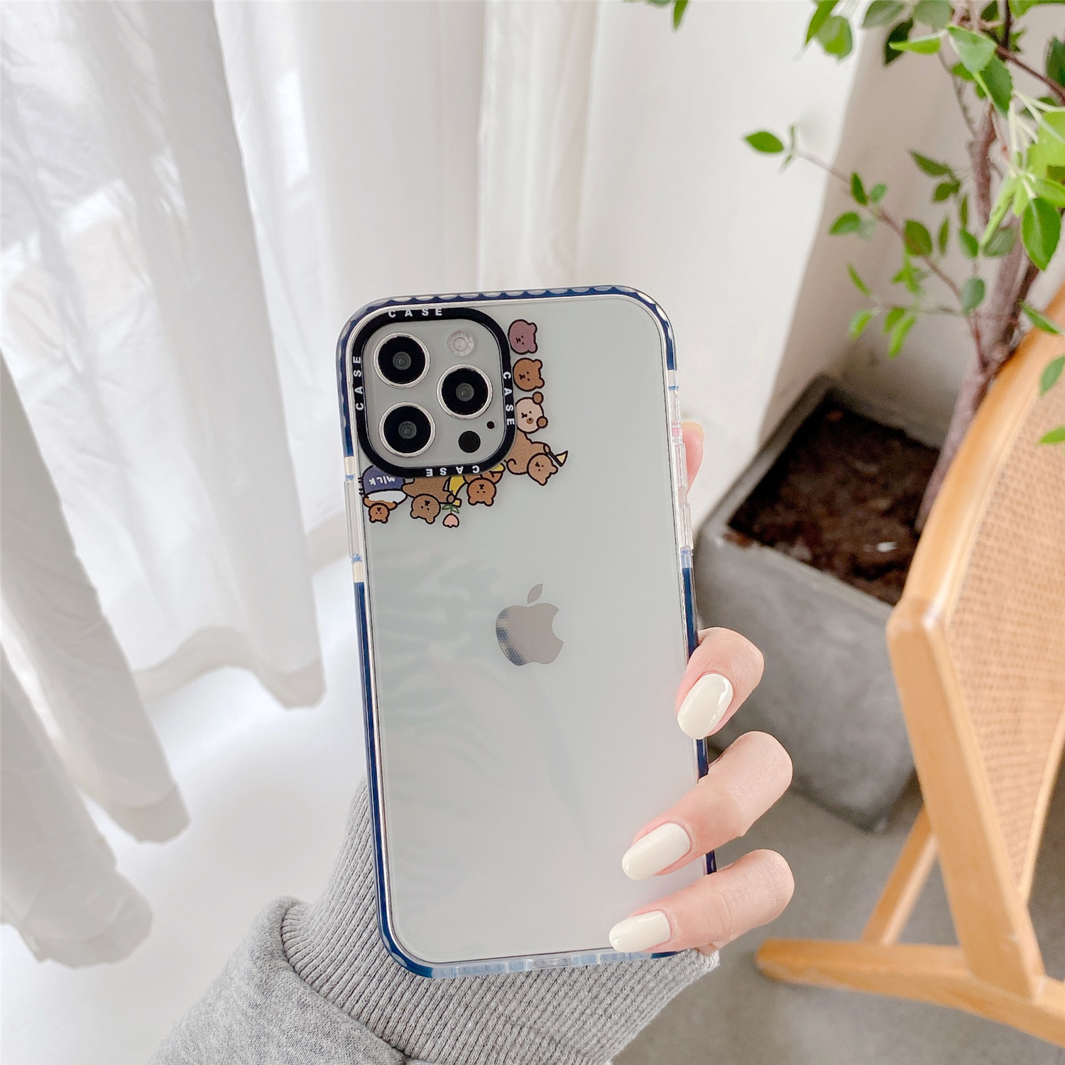 Ốp điện thoại silicon mềm hình gấu bảo vệ camera cho iPhone 12pro max 12mini 11 Pro 11Pro Max XS Max XR SE 7 8 Plus | BigBuy360 - bigbuy360.vn