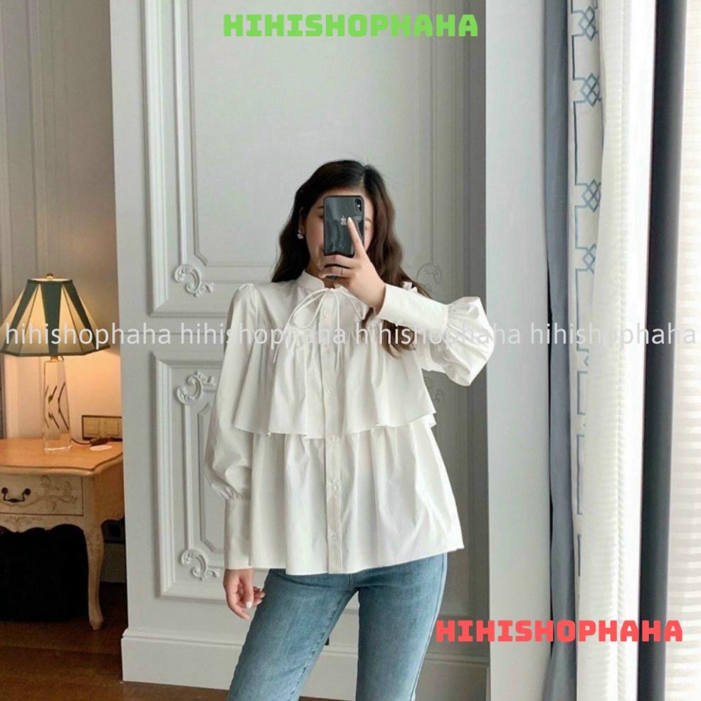 áo babydoll tay bèo tiểu thư hàng QCCC  A500 hihishophaha