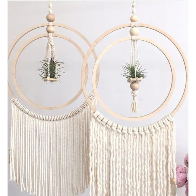 Vòng macrame, vòng dreamcatcher treo cây không khí