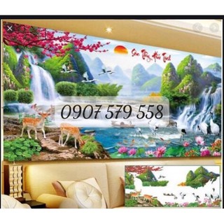 tranh đính đá sơn thuỷ hữu tình