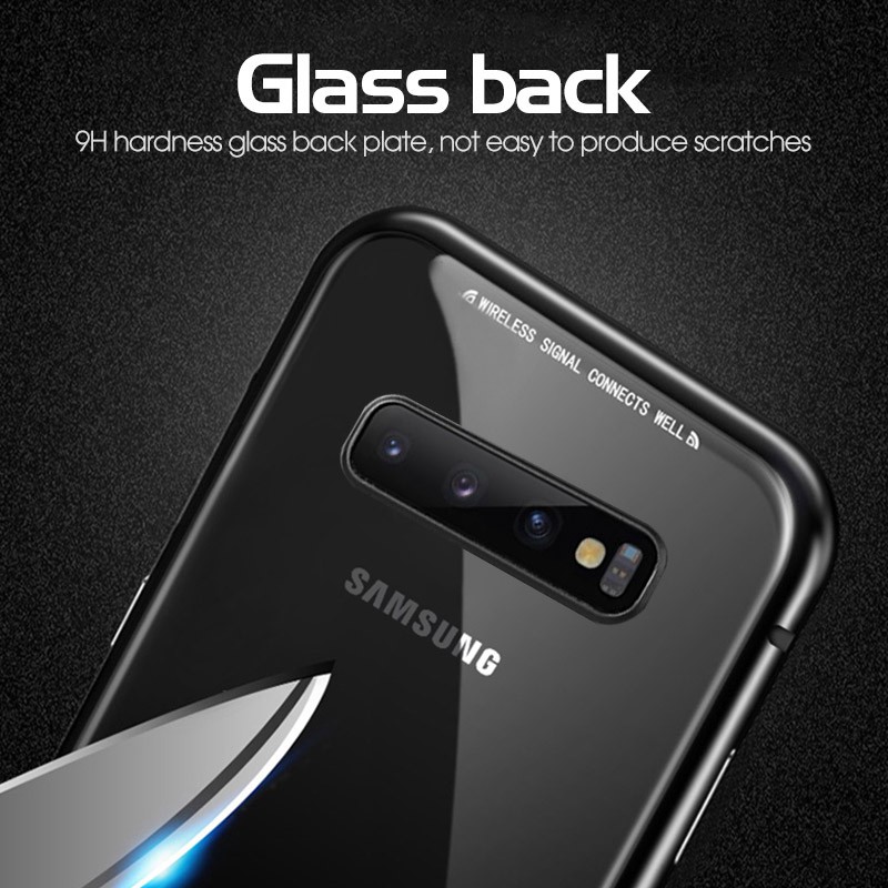 Ốp điện thoại kính cường lực từ tính cho Samsung Galaxy S10 S9 S8 Plus Note 8 9