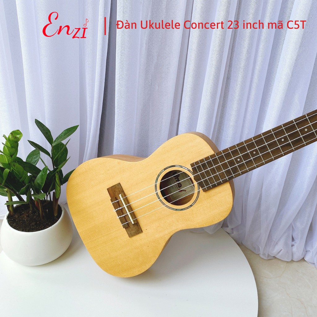 Đàn ukulele concert Enzi C11D màu gỗ phong cách cổ điển, âm thanh vang sáng giá rẻ chất lượng