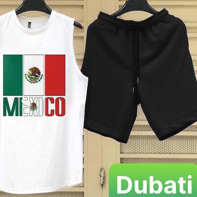 Đồ Bộ Thể Thao Ba Lỗ Mexico, Đồ Bộ Nam Phong Cách Thể Thao Mặc Nhà, Tậy Gym- Dubati Fashion