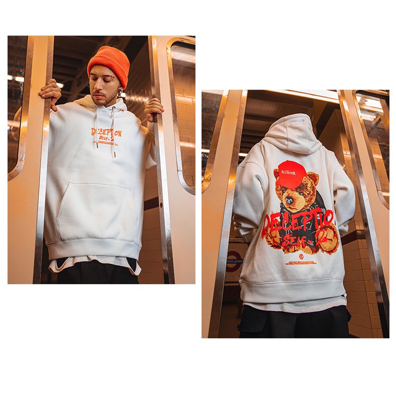 Áo hoodie form rộng deception chất nỉ bông mũ dày 2 lớp | BigBuy360 - bigbuy360.vn