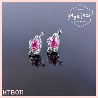 Khuyên tai trái tim bạc 925 đính đá