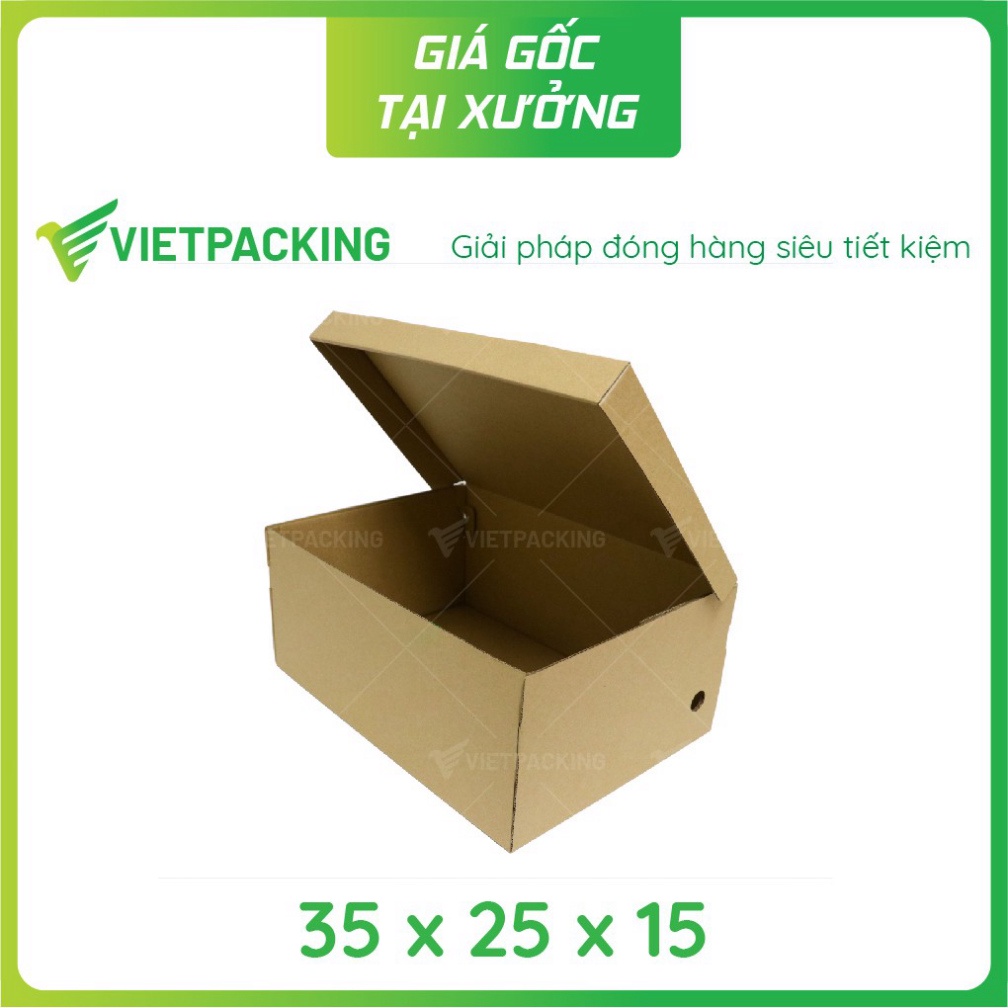 35x25x15 - 25 hộp carton đựng giày mẫu đẹp vuông vức S199