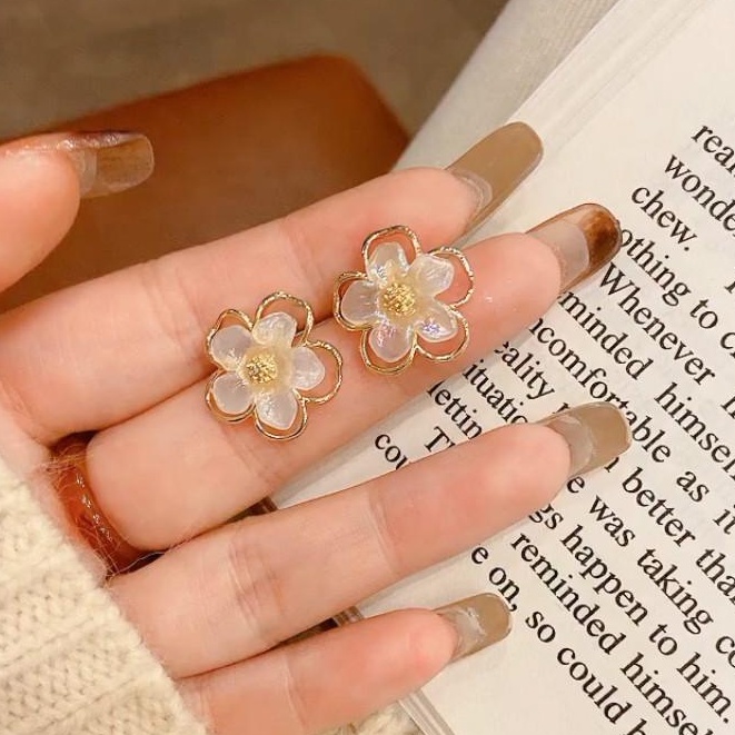 Bông Tai Hình Hoa Phong Cách Hàn Quốc 2021 Cho Nữ