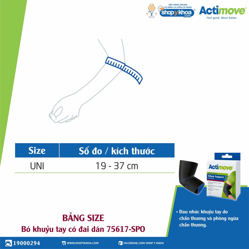 Bó khuỷu tay có đai dán 75617-SPO Actimove Elbow Support