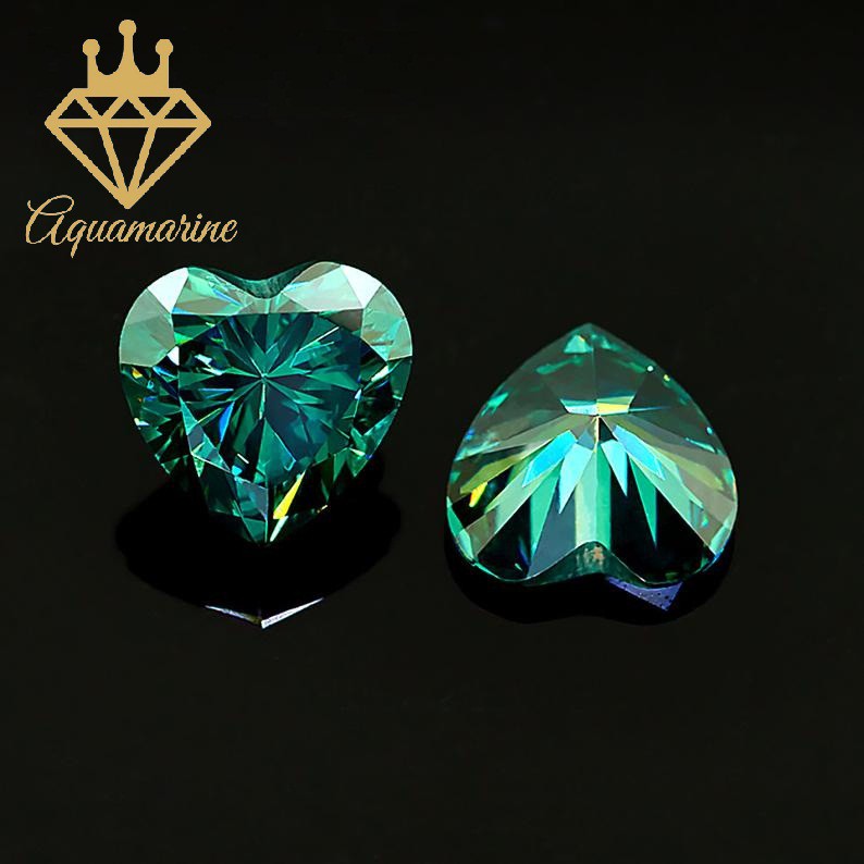 Kim cương nhân tạo Moissanite Heart Green