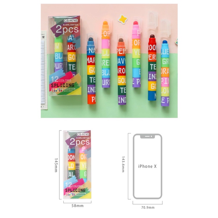 Bộ Bút Dạ Quang 6/12 Màu Sắc Dùng Cho Học Sinh/Văn Phòng