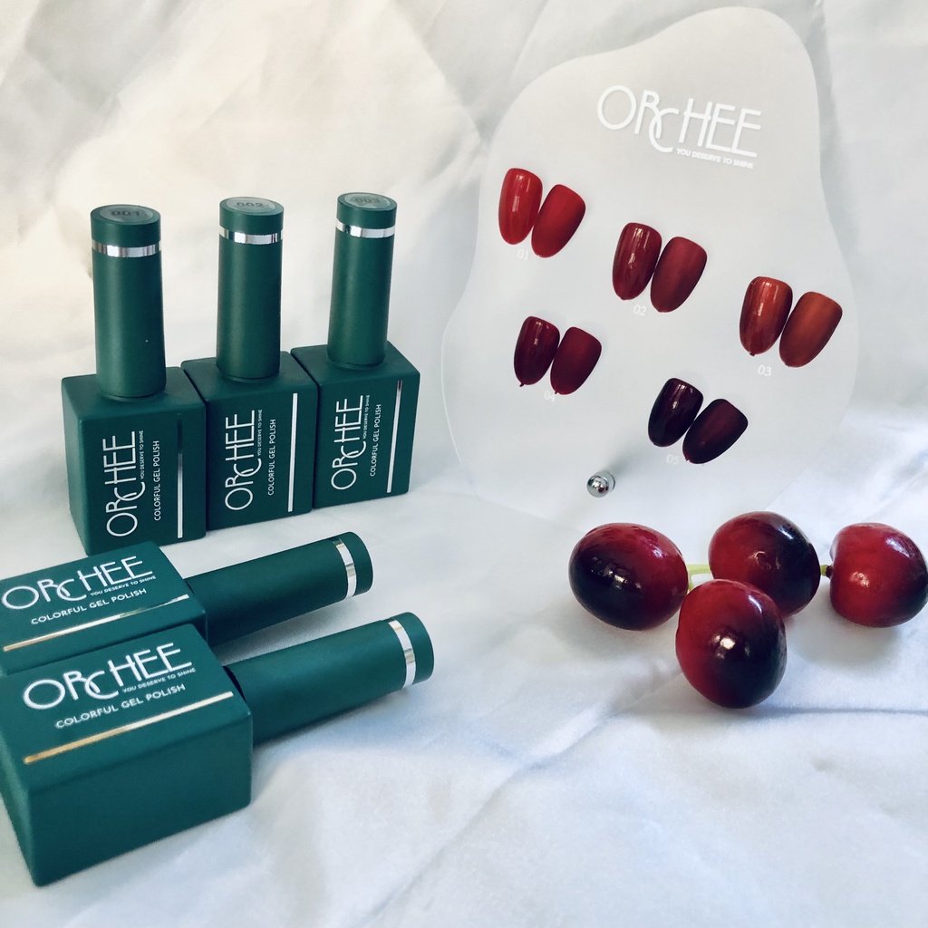 Sơn gel móng tay , set sơn gel đỏ đô , đỏ mận 6 màu  , 15 ml tặng kèm bảng màu