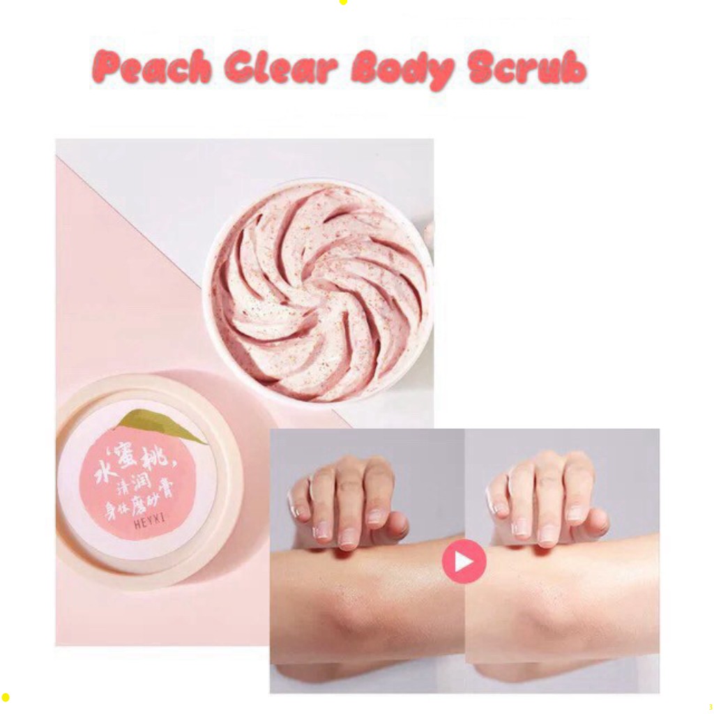 Tẩy da chết toàn thân đào HEYXI Peach Clear, tẩy tế bào chết body đào, kem thải độc tố da, xe khít lỗ chân lông HT | BigBuy360 - bigbuy360.vn