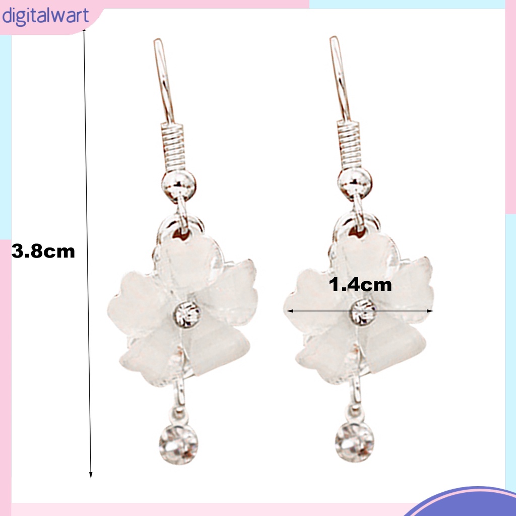 Cặp khuyên tai dài hình bông hoa nhỏ xinh đính đá sang trọng cá tính dành cho nữ