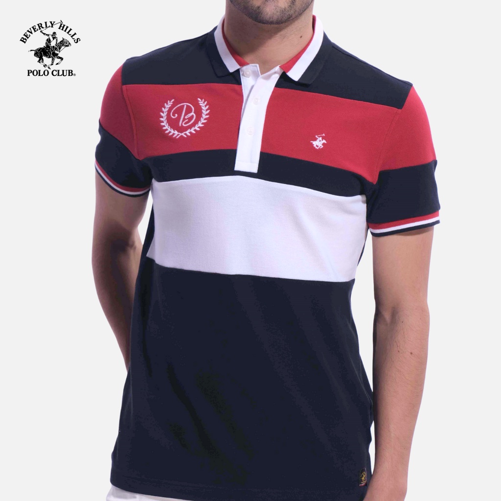 Beverly Hills Polo Club - Áo polo Ngắn tay Nam Slim Fit Navy phối NVM- BHPC PMSSW21TL010