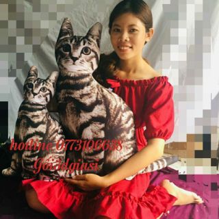 [Giá siêu rẻ] Gối ôm 3d hình con mèo, gối ôm 3d