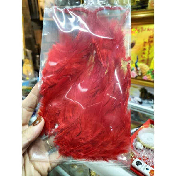 Bịch 60 cái lông gà nhân tạo đủ màu 2.5*9cm làm handmade