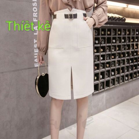 CHÂN VÁY PHOM SUÔNG THIẾT KẾ LƯNG CHỮ V PHÍA TRƯỚC PHỐI TÚI HÀM PHONG CÁCH THANH LỊCH MS 04 | BigBuy360 - bigbuy360.vn