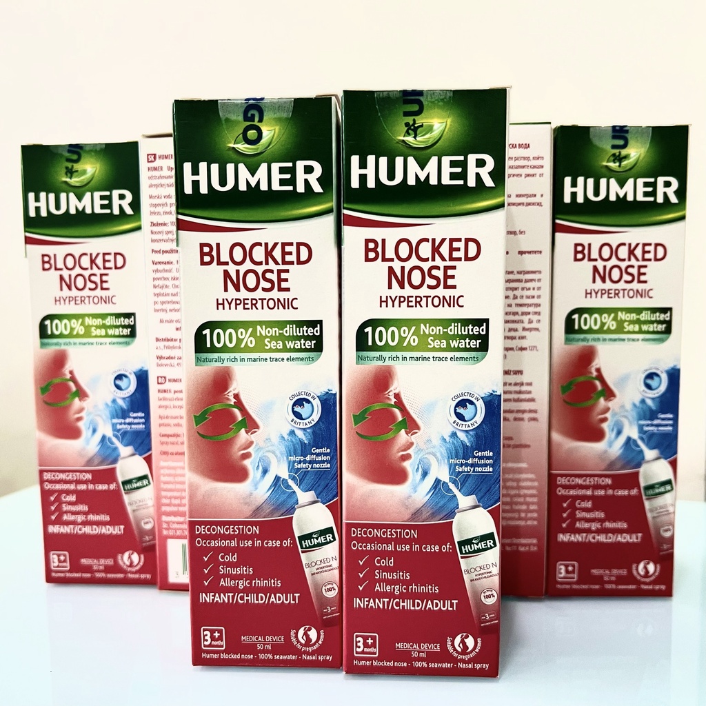 HUMER 050 BLOCKED NOSE-BÌNH XỊT MŨI NƯỚC MUỐI ƯU TRƯƠNG PHUN SƯƠNG GIẢM VIÊM MŨI, NGHẸT MŨI, SỔ MŨI CHO TRẺ