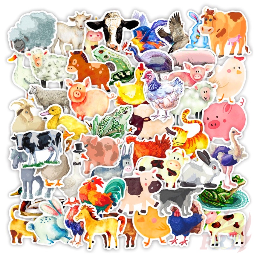❉ Bộ 01 Sticker Hình Động Vật Xinh Xắn Dành Cho Bé ❉ Bộ 50 Miếng Dán Chống Thấm Nước Nhiều Kiểu Dáng