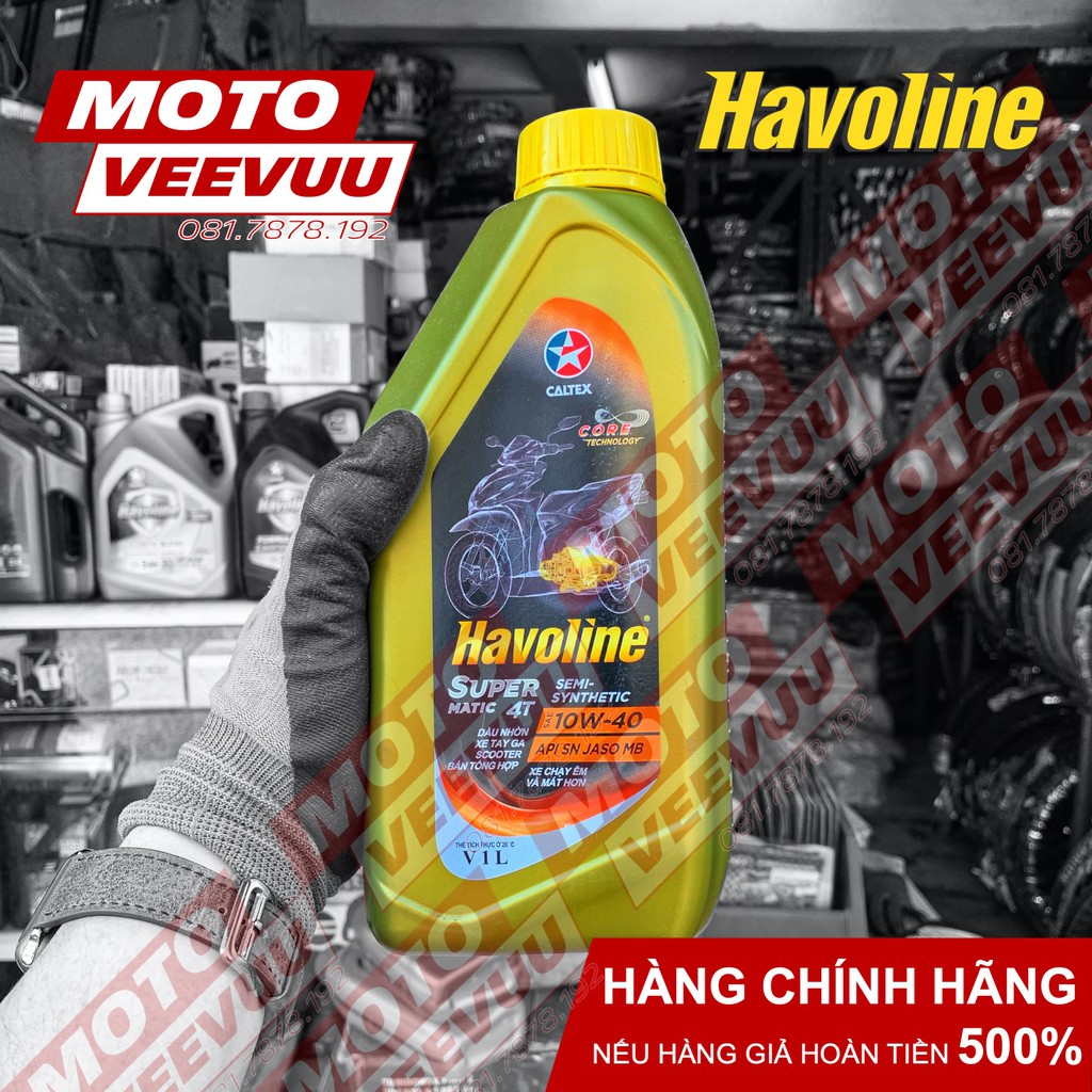 Dầu nhớt xe tay ga Caltex Havoline SuperMatic 4T Semi 10W40 1 Lít