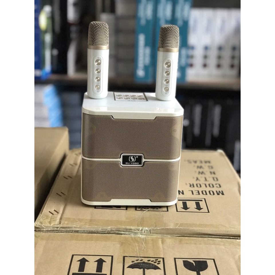 Loa karaoke mini kèm 2 mic YS213 mẫu mới nhất