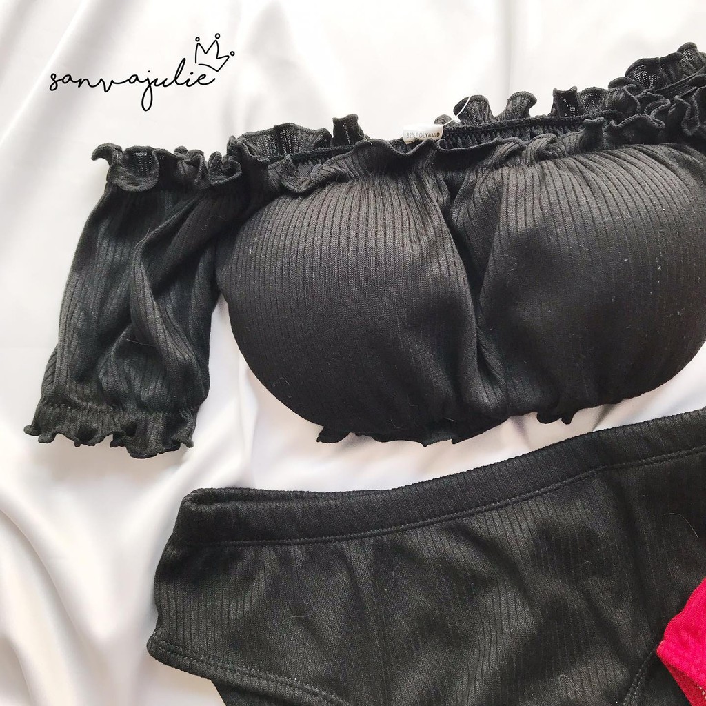 BIKINI Bộ đồ bơi nữ đi biển 2 mảnh áo tay trễ vai có sẵn mút - quần cạp cao BNK1-02