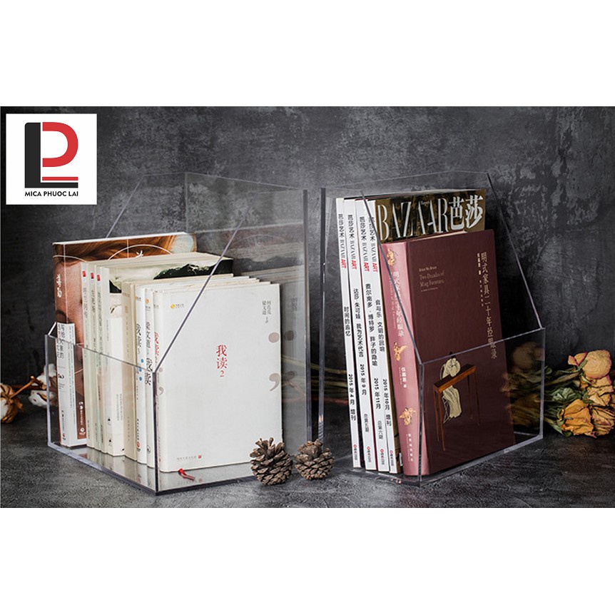 Hộp đựng mica, acrylic/ Giá đỡ sách để bàn