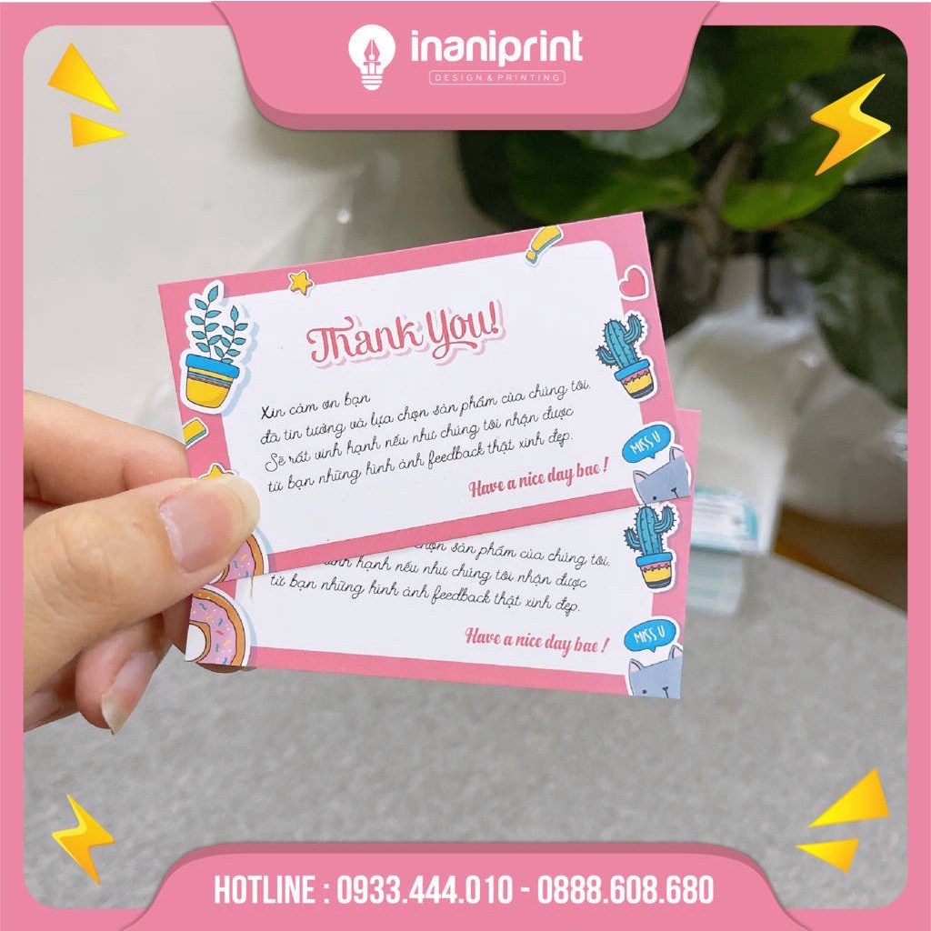 Card Cảm Ơn Giá Rẻ Nhiều Màu Dễ Thương