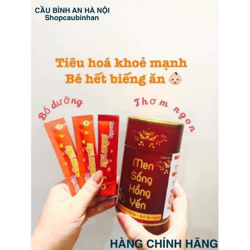 Combo 3 hộp men sống Hồng Yến Cầu Bình An (giúp trẻ ăn ngon hấp thụ tốt, không bị táo)