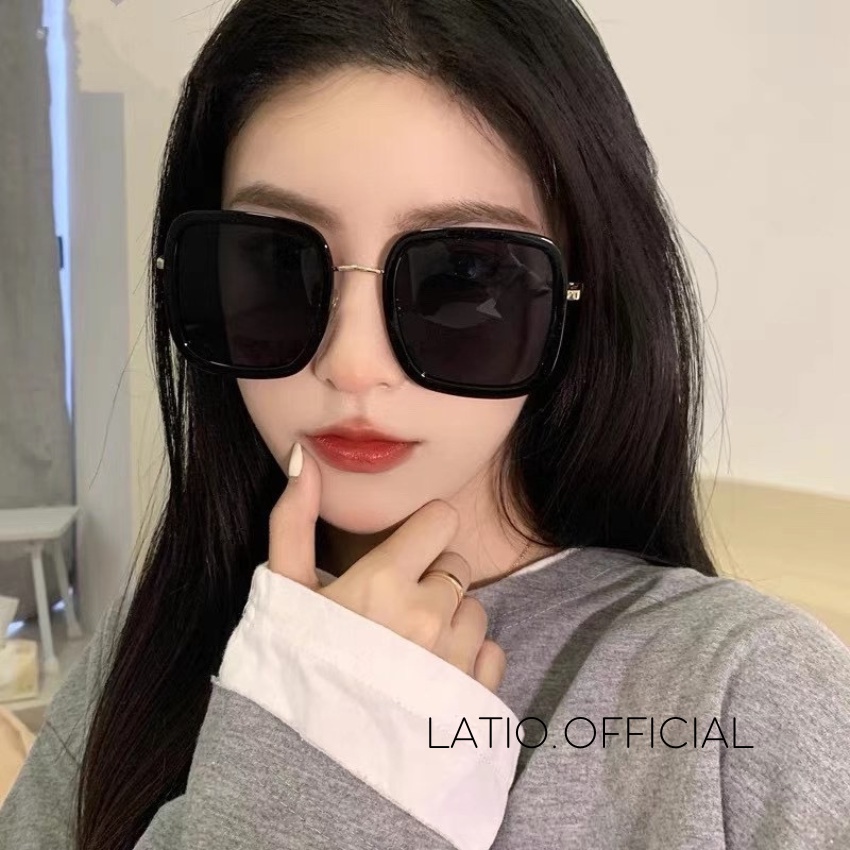 Kính mát nữ LATIO kính râm thời trang 2023 mắt vuông sang chảnh kết hợp mắt kính chống tia UV KM62