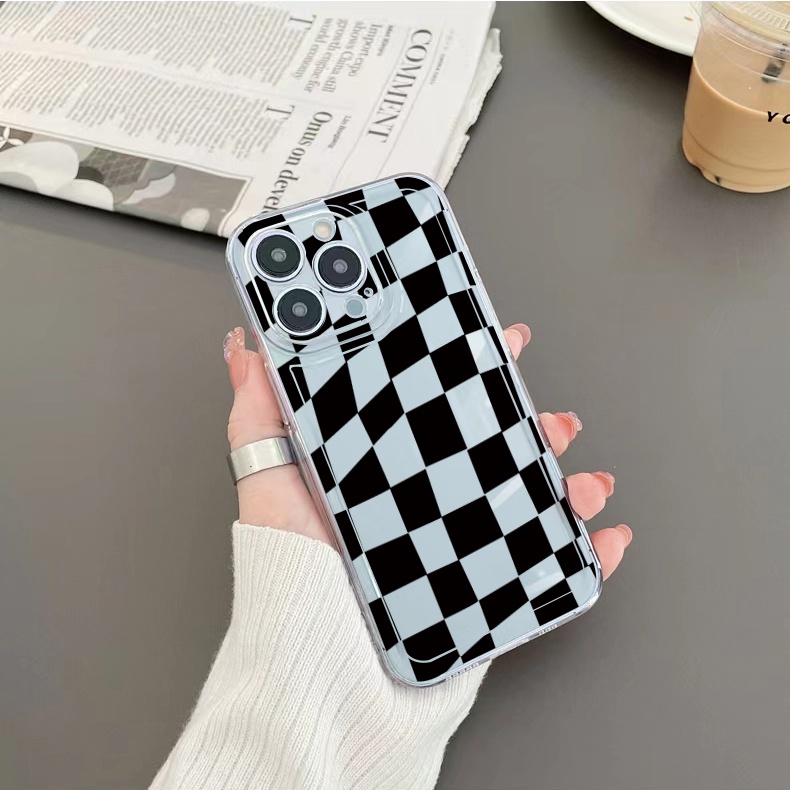 Ốp Điện Thoại TPU Gel Đệm Khí Chống Rơi Màu Trong Suốt Sọc Caro Samsung Galaxy A33 A53 A73 5G A32 A52 A72 A31 A51 A71 A23