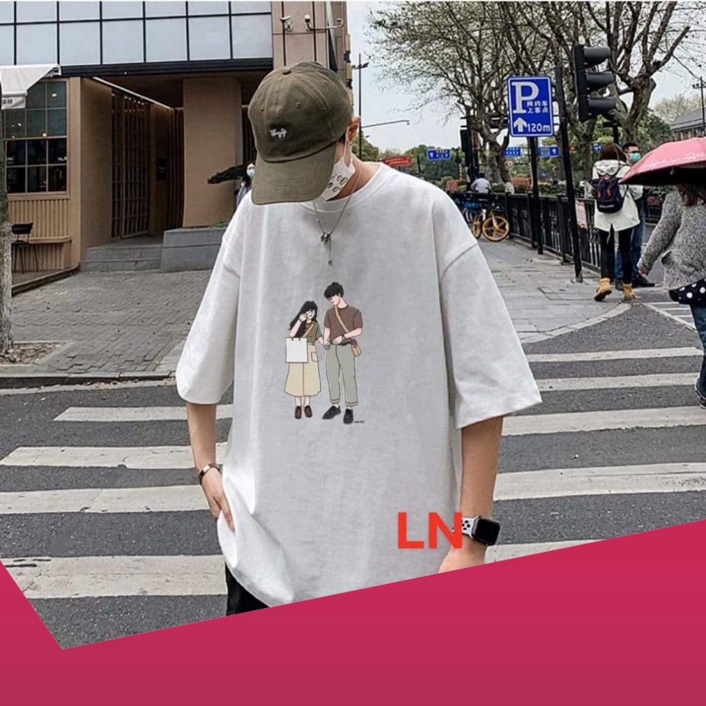 Áo Thun Nam Nữ Tay Lỡ From Rông UNISEX  In Hình Đôi Bạn Siêu Hot Chất Cotton Mịn Đẹp