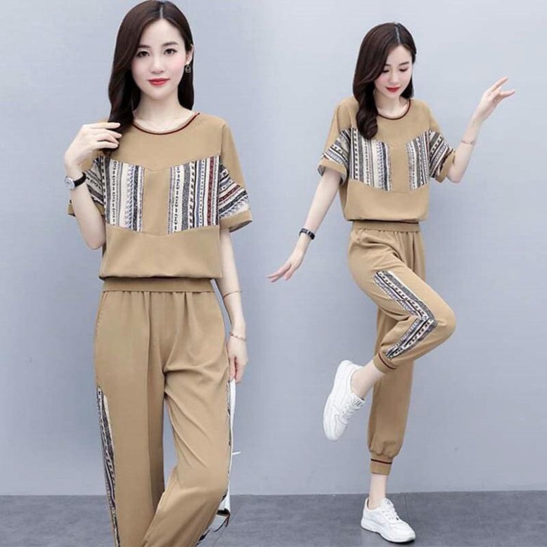 Bộ đũi nữ mặc nhà, đi chơi dáng thể thao xinh đẹp, chất đũi thái 100% mát lạnh