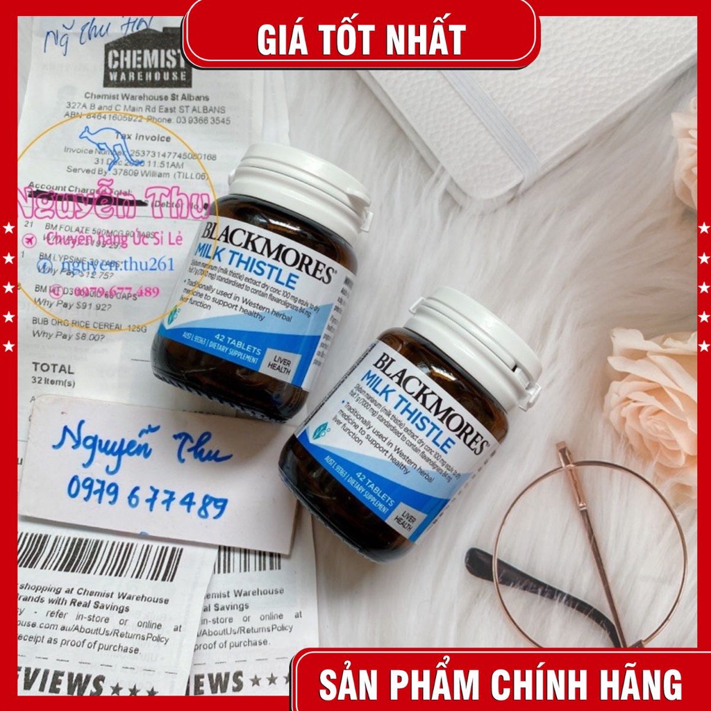 Viên uống hỗ trợ chức năng gan khỏe mạnh - Blackmores Milk Thistle 42 viên Úc