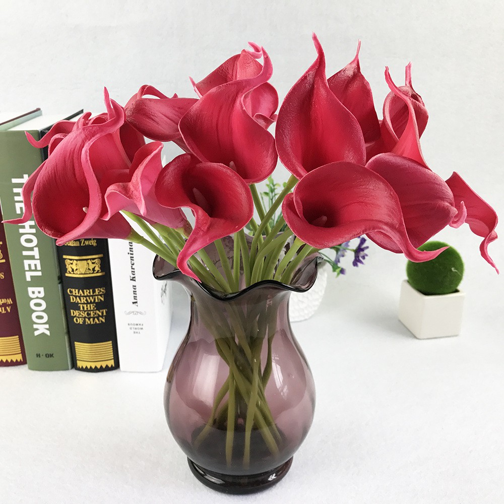 Hoa Calla Lily giả hoa Rum PU mini cao su cao cấp- Hoa Chi Vân Môn giả trang trí