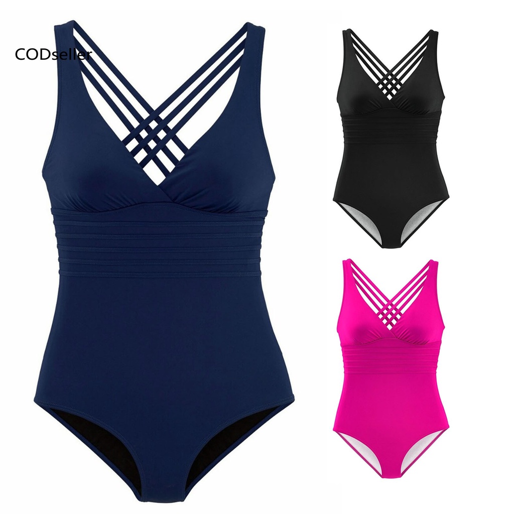 Bộ Đồ Bơi Một Mảnh Cổ Chữ V Thân Thiện Với Làn Da Độ Co Giãn Cao Dành Cho Nữ | BigBuy360 - bigbuy360.vn