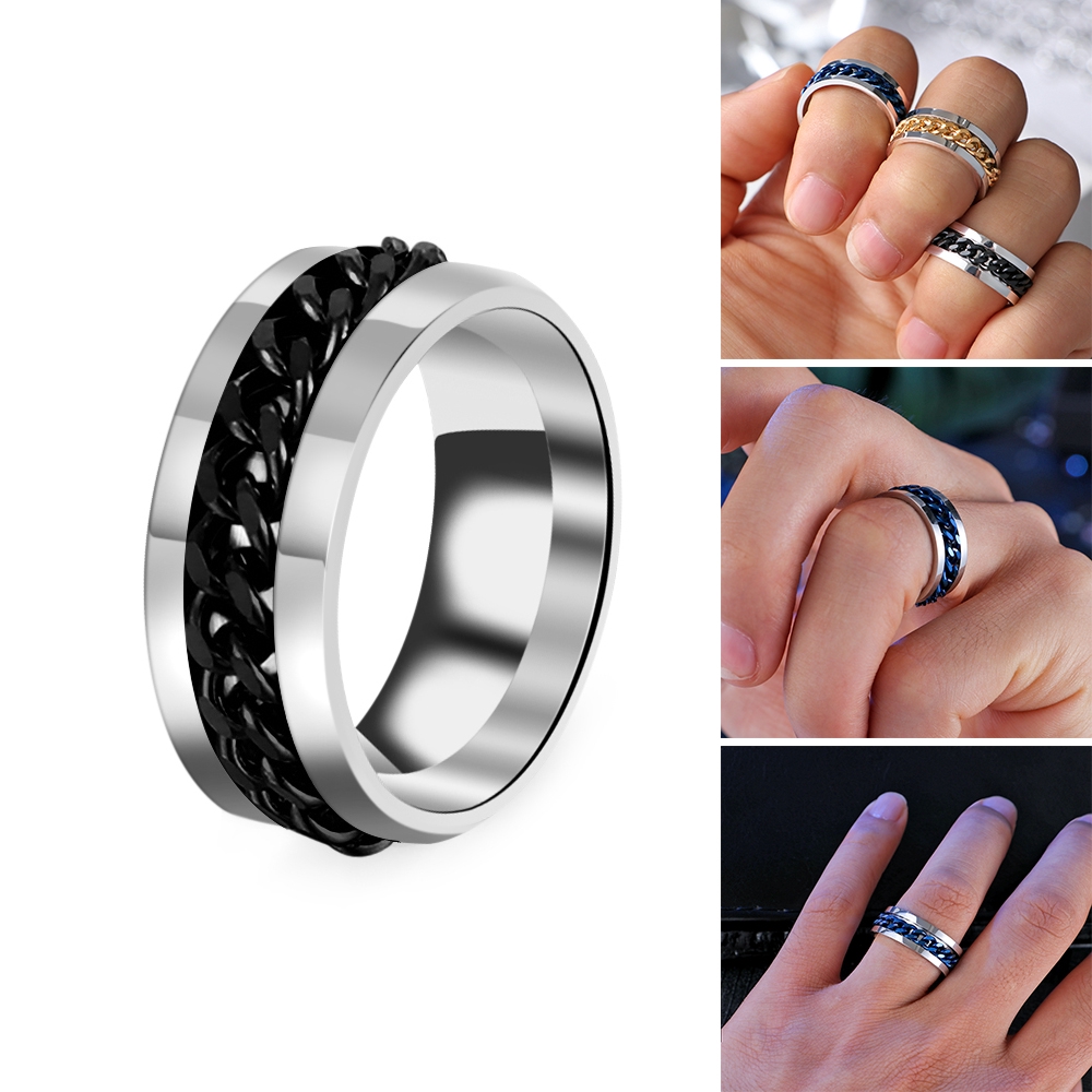 Nhẫn thép kiểu dáng cá tính thời trang nam nữ