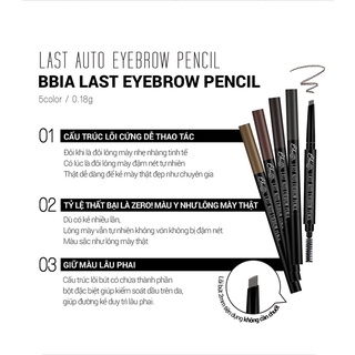 (CÓ BILL) Kẻ Mày BBIA Last Auto Eyebrow Pencil 0.18g