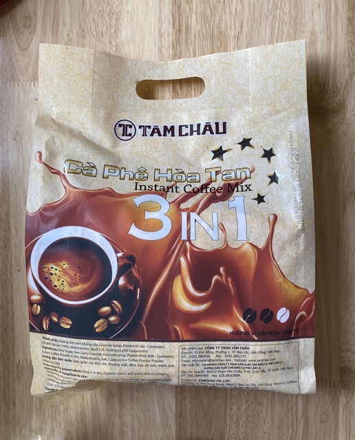 Cà phê Tâm Châu 3in1 hoà tan (850g/gói)