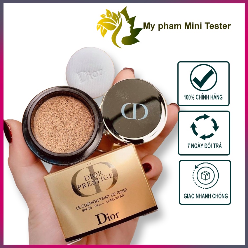 Phấn nước trang điểm Dior Prestige Le Cushion Teint de Rose SPF 50 PA+++ Long wear mini 4g
