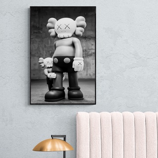 Tranh treo tường Kaws, tranh decor chất liệu Canvas khung Gỗ, Kích thước 40x60 cm