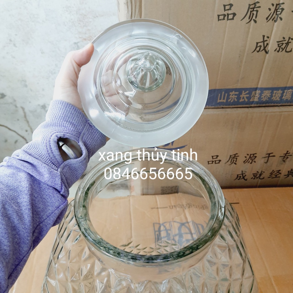 Bình thủy tinh cao cấp 8833,  - Dung tích 10 lít