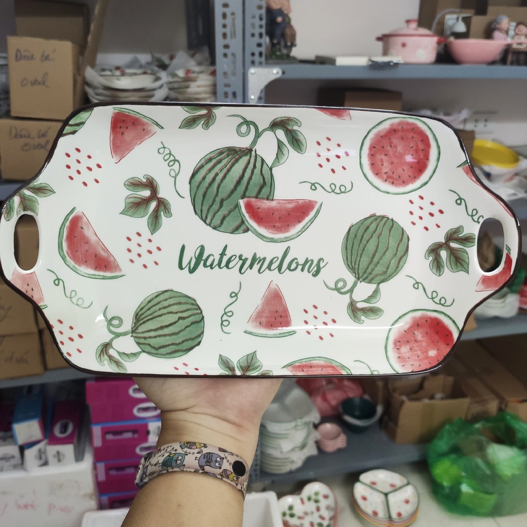 Set Bát Đĩa 🍉DƯA HẤU🍉Bát đĩa ăn cơm ăn mì, decor bàn ăn dễ thương