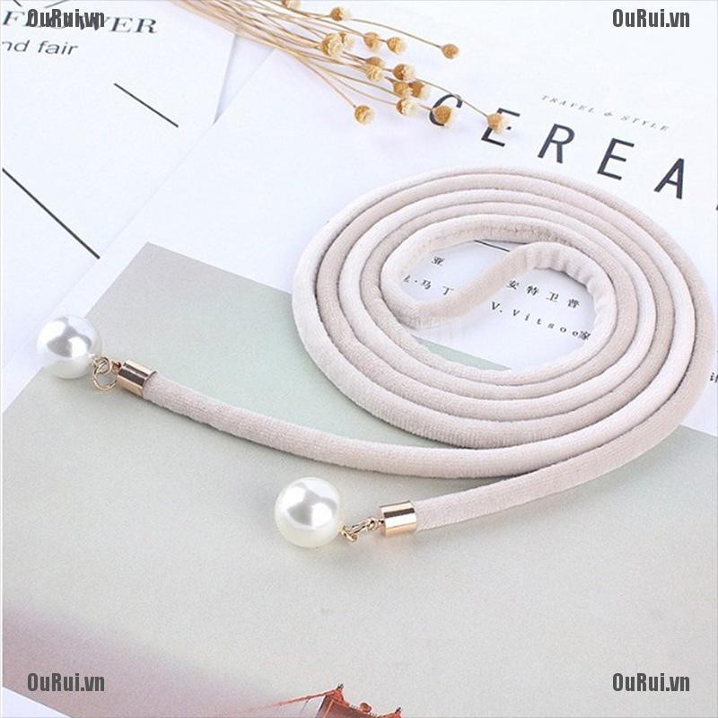 Thắt Lưng Dây Tua Rua Thắt Nút Đính Ngọc Trai Phong Cách Vintage