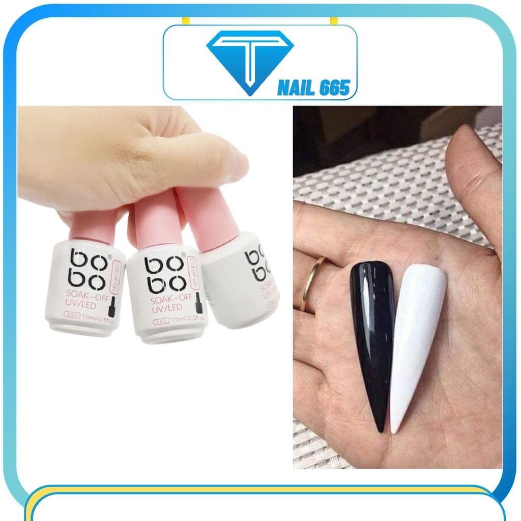 Sơn gel móng tay đen trắng HABO , Sơn BOBO đen trắng chính hãng bóng mượt