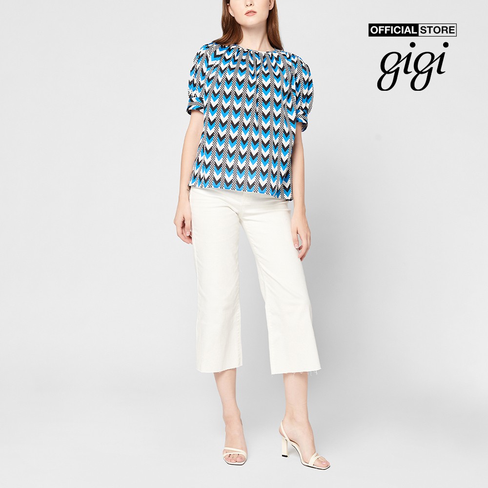 Gigi - Áo kiểu nữ cổ tròn ngắn tay Short Puff Sleeve G1108211209L-28