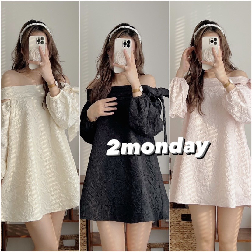 [SẴN/VIDEO] ĐẦM ÁO GẤM TRỄ VAI NƠ BUỘC 3 MÀU SIÊU XINH TOPY DRESS