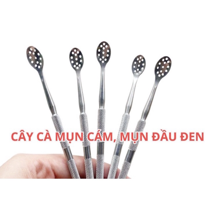 Thìa thép Nặn Mụn, Múc Mụn, Lấy Nhân Mụn đầu đen và mụn nhọt