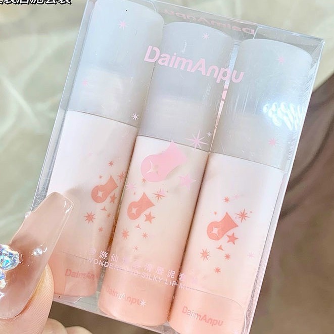 Hộp 3 son kem lì daimanpu