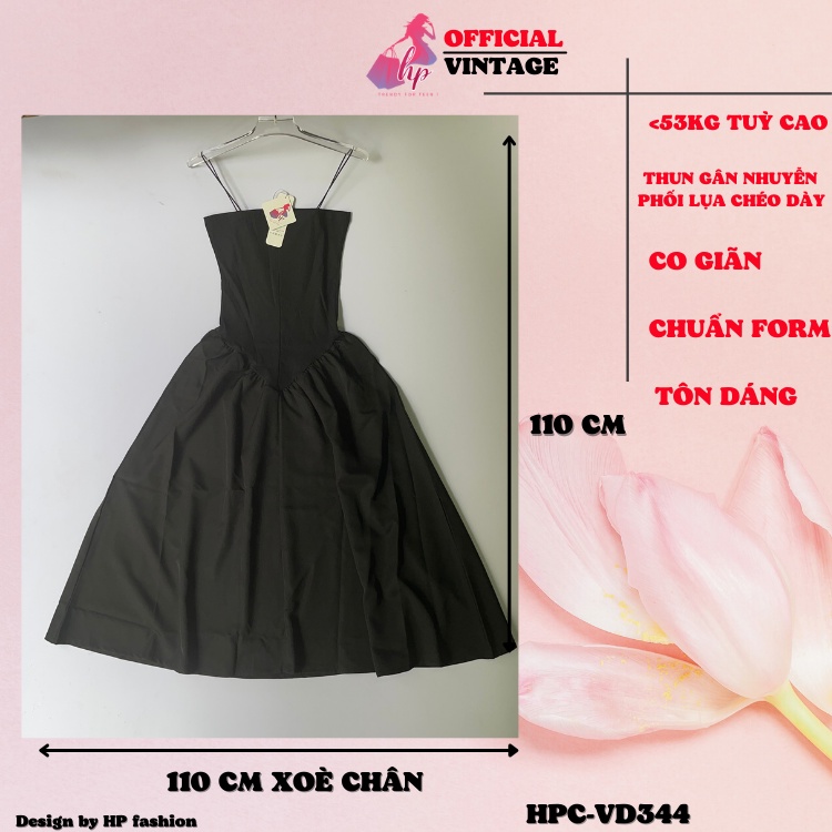 Đầm hai dây xoè, váy body phối thân dáng xoè màu đen sang chảnh dự tiệc hàn quốc VD344 | BigBuy360 - bigbuy360.vn